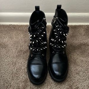 Black combat boots